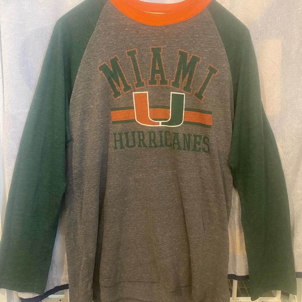 Miami Hurricanes Raglan Shirt Men’s 2XL (XXL)